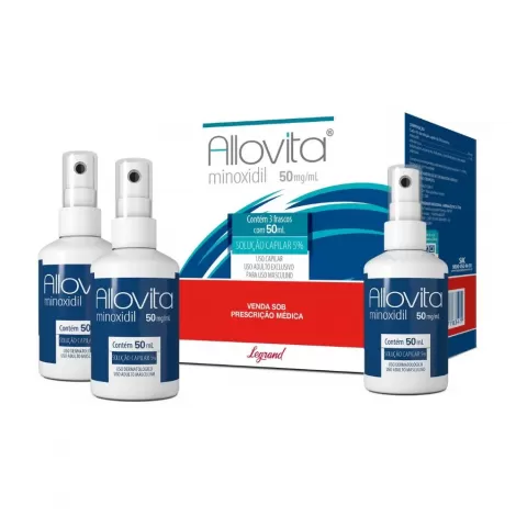 Allovita 50mg/ml Legrand 50ml Solução Capilar Spray 3 Unidades