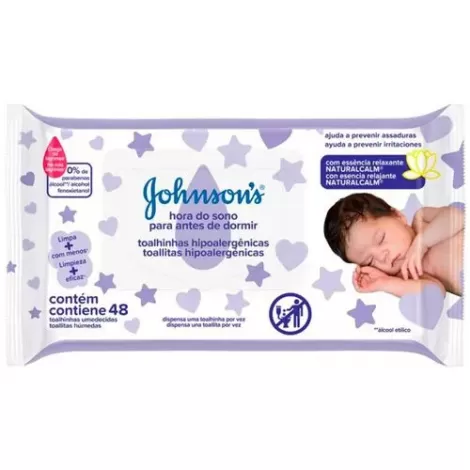Toalhas Umedecidas Johnson's Baby Hora Do Sono 48 unidades